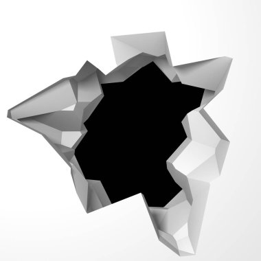 Karanlık imha beyaz taş duvarı kırık