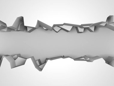 Karanlık imha beyaz taş duvarı kırık