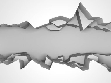 Karanlık imha beyaz taş duvarı kırık