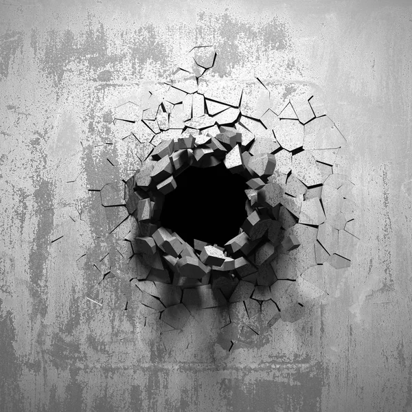 Karanlık kırık kırık hole beton duvar