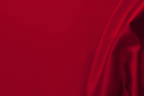 Luxury red shiny satin fabric cloth abstract wavy background