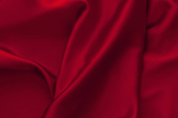 Luxury red shiny satin fabric cloth abstract wavy background