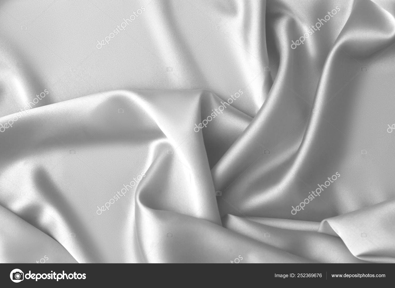 Rippled white silk fabric satin cloth waves background Stock Photo by ...