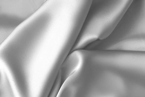 Rippled white silk fabric satin cloth waves background — Stock Photo, Image
