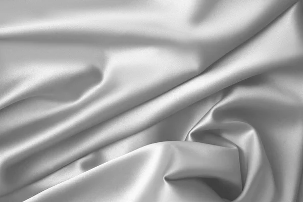 Rippled white silk fabric satin cloth waves background — Stock Photo, Image