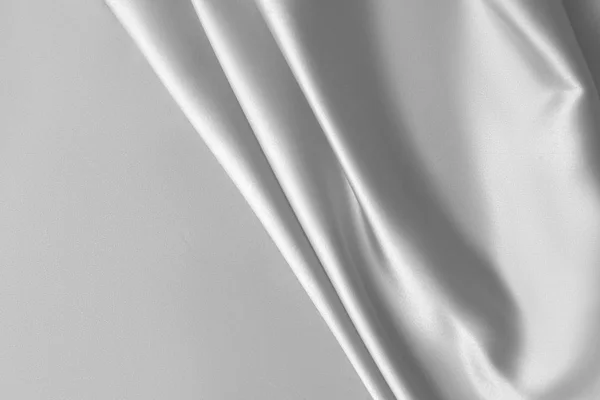 Rippled white silk fabric satin cloth waves background — Stock Photo, Image