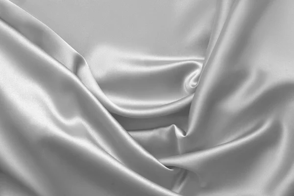 Κυματιστό λευκό μεταξωτό ύφασμα σατέν ύφασμα κύματα φόντο — Φωτογραφία Αρχείου