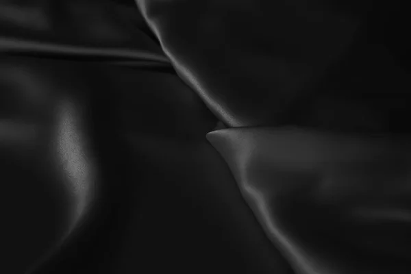 Μαύρο πολυτελές κυματιστές κυματισμένη καθορισμός υφασματεμποριών μεταξιού Γυαλιστερό ύφασμα — Φωτογραφία Αρχείου