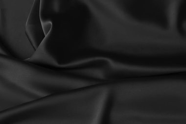 Siyah lüks dalgalı sakinleştirmek parlak ipek perdelik kumaş