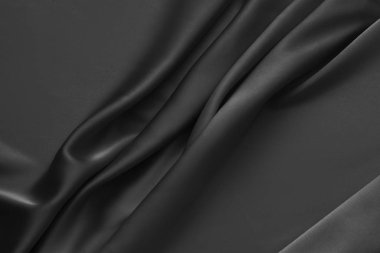 Siyah lüks dalgalı sakinleştirmek parlak ipek perdelik kumaş