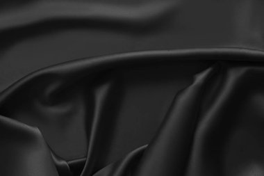 Siyah lüks dalgalı sakinleştirmek parlak ipek perdelik kumaş