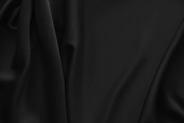 Siyah lüks dalgalı sakinleştirmek parlak ipek perdelik kumaş