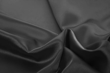 Siyah lüks dalgalı sakinleştirmek parlak ipek perdelik kumaş