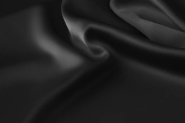 Siyah lüks dalgalı sakinleştirmek parlak ipek perdelik kumaş