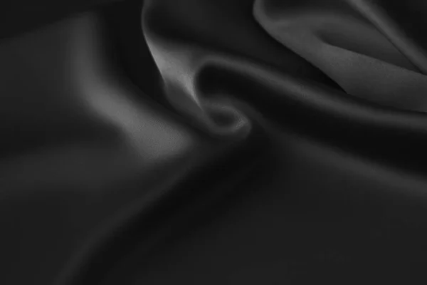 Μαύρο πολυτελές κυματιστές κυματισμένη καθορισμός υφασματεμποριών μεταξιού Γυαλιστερό ύφασμα — Φωτογραφία Αρχείου