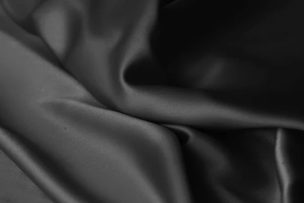 Black luxury wavy rippled glossy silk drapery cloth fabric