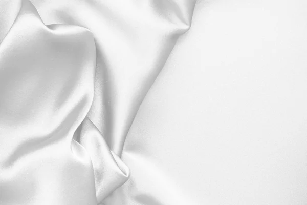 Tela de seda blanca ondulada satén ondas fondo — Foto de Stock