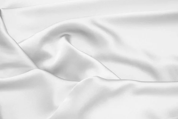 파문이 흰색 실크 직물 새틴 천으로 파도 배경 — 스톡 사진