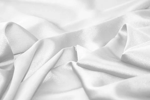 Tela de seda blanca ondulada satén ondas fondo —  Fotos de Stock