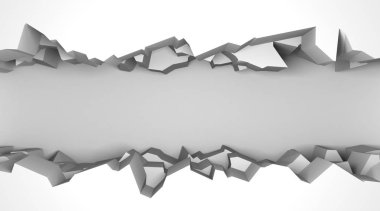 Karanlık imha beyaz taş duvarı kırık