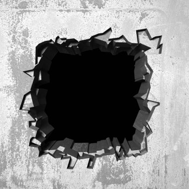 Karanlık kırık kırık hole beton duvar