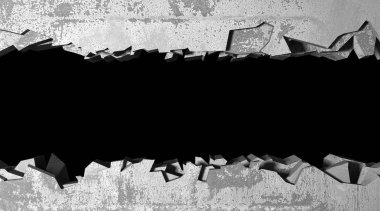 Karanlık kırık kırık hole beton duvar