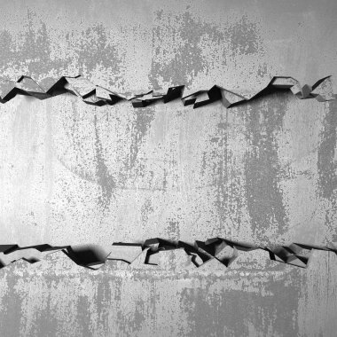 Karanlık kırık kırık hole beton duvar