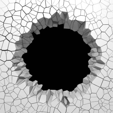 Karanlık imha beyaz taş duvarı kırık