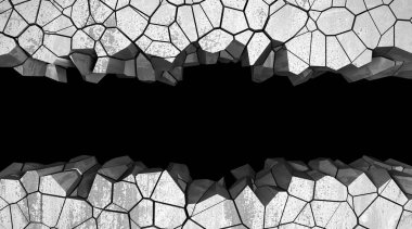 Karanlık kırık kırık hole beton duvar