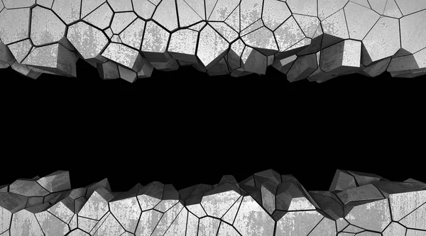 Karanlık kırık kırık hole beton duvar