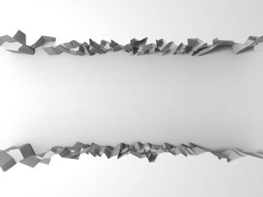 Karanlık imha beyaz taş duvarı kırık