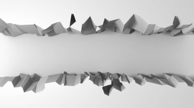 Karanlık imha beyaz taş duvarı kırık