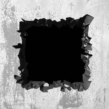 Karanlık kırık kırık hole beton duvar