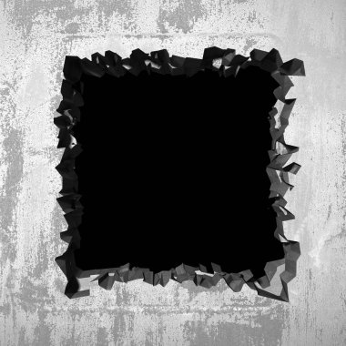 Karanlık kırık kırık hole beton duvar