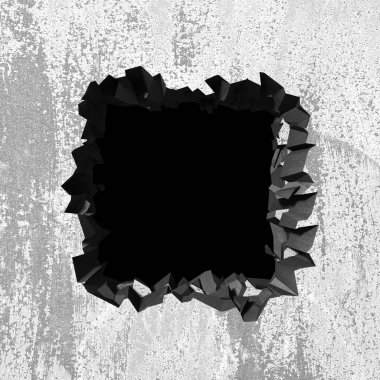 Karanlık kırık kırık hole beton duvar