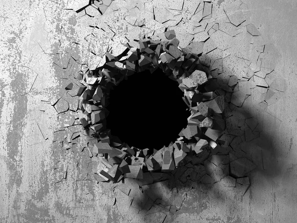 Karanlık kırık kırık hole beton duvar