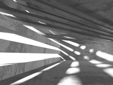 Karanlık Bodrum boş odası iç. Beton duvarlar