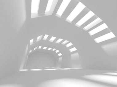 Soyut Modern Beyaz Mimari Arka Plan, 3d Render İllüstrasyon