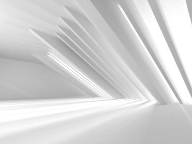 Soyut Modern Beyaz Mimari Arka Plan, 3d Render İllüstrasyon