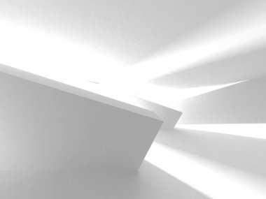 Soyut Modern Beyaz Mimari Arka Plan, 3d Render İllüstrasyon