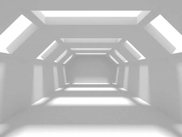 未来的な白い建築デザインの背景 3Dレンダーイラストレーション — ストック写真