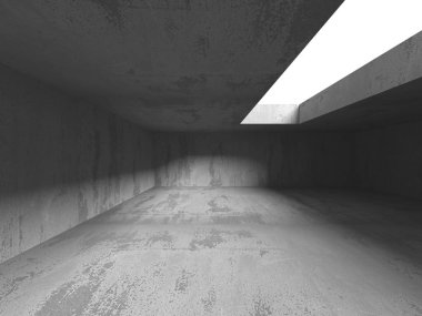 Beton mimari arka plan. Soyut boş karanlık oda