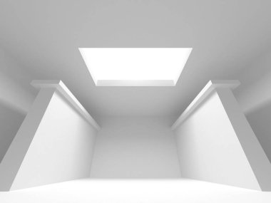 Fütüristik beyaz mimari tasarım arka plan