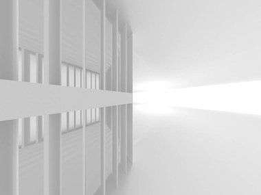 Fütüristik beyaz mimari tasarım arka plan