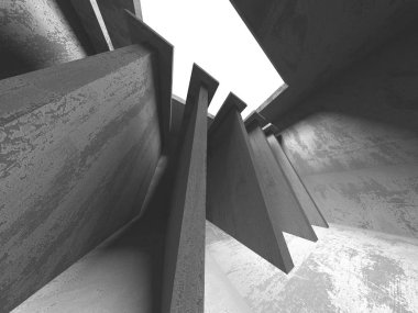 Karanlık Bodrum boş odası iç. Beton duvarlar