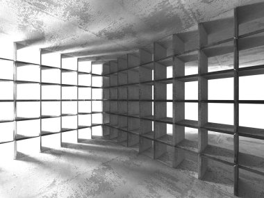 Karanlık Bodrum boş odası iç. Beton duvarlar