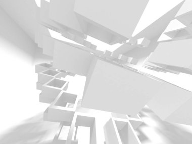 Fütüristik beyaz mimari tasarım arka plan