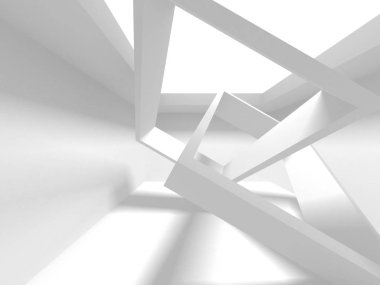 Fütüristik beyaz mimari tasarım arka plan