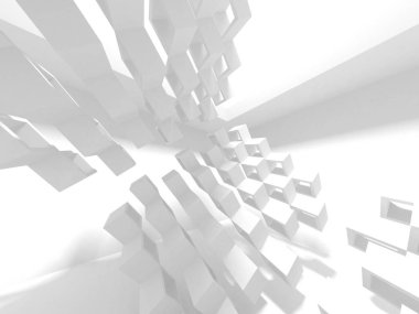 Fütüristik beyaz mimari tasarım arka plan