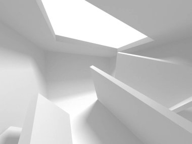 Fütüristik beyaz mimari tasarım arka plan